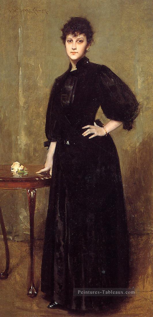 Lady in Black alias Mme Leslie Cotton William Merritt Chase Peintures à l'huile